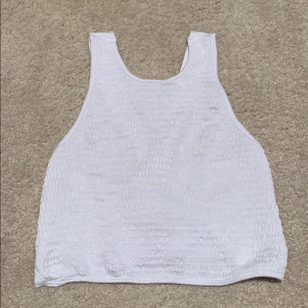 White halter tank top